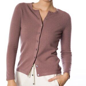 NWT! DongLi - 100% Cashmere Crew Neck Cardigan in Mink - Multiple Sizes